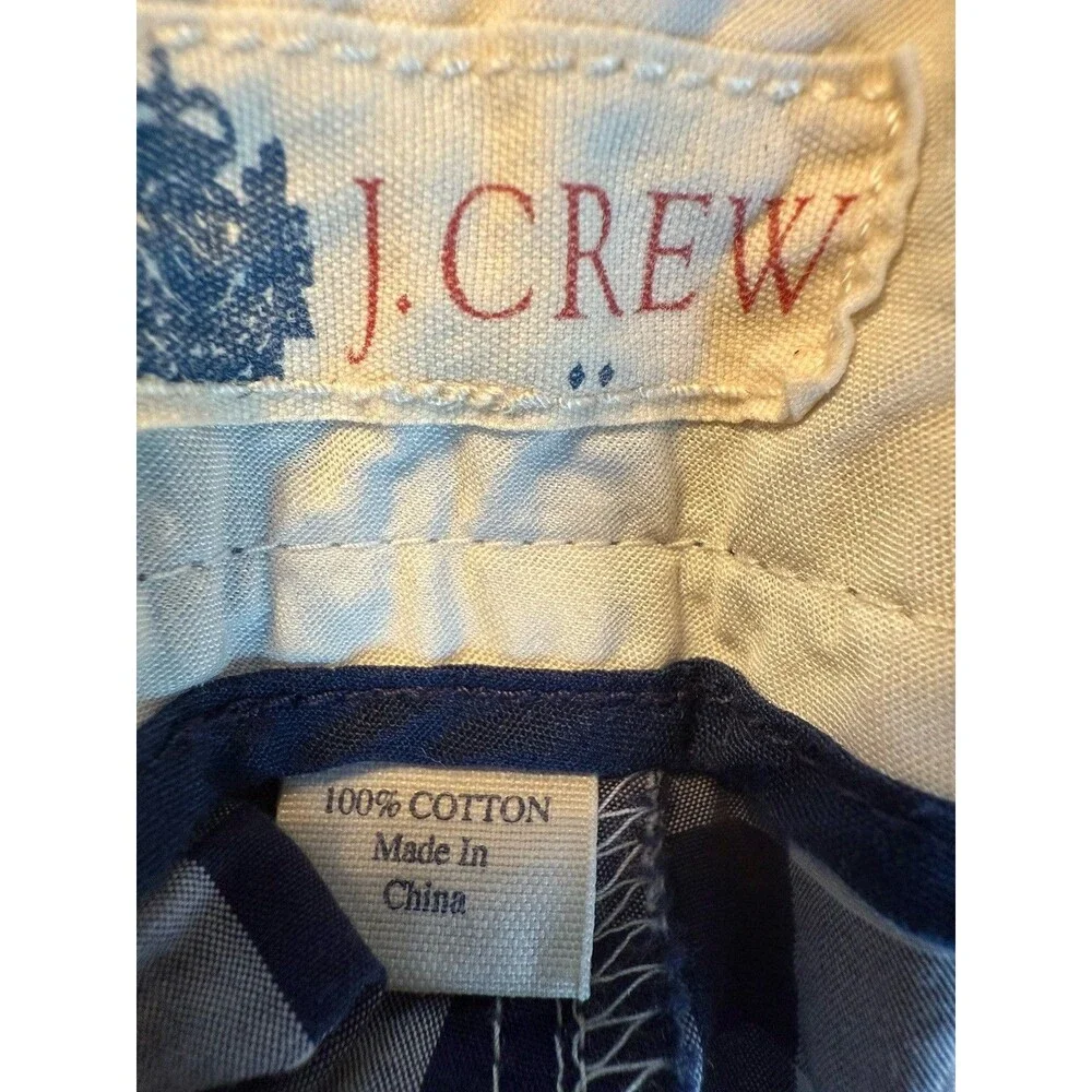 J Crew Men’s Shorts Plaid Size 34 Flat Front Navy Blue Gingham 10.5 in Inseam